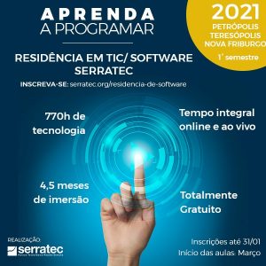Serratec oferece 74 vagas para Residência em Software em Teresópolis